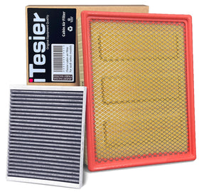 ITESIER packaging contents laid out to show both engine and cabin filter pair