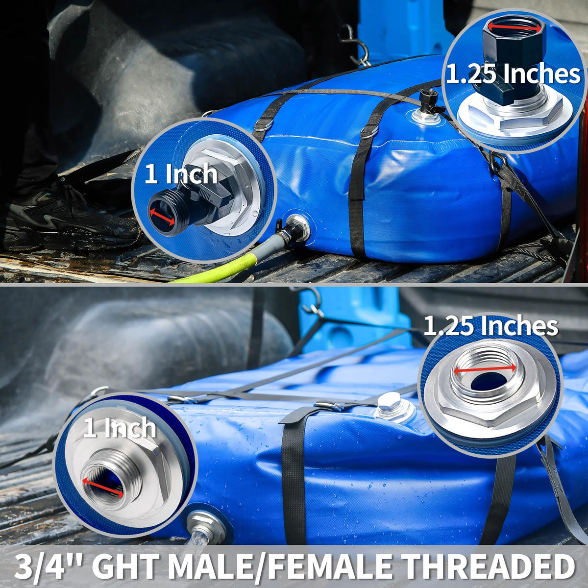 ITRAZ D-rings and heavy nylon straps showing secure fixation for transport