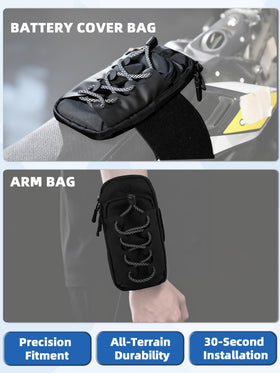 IUVWISN bag mounted on Yozma IN10 demonstrating secure fit and unobstructed pedaling