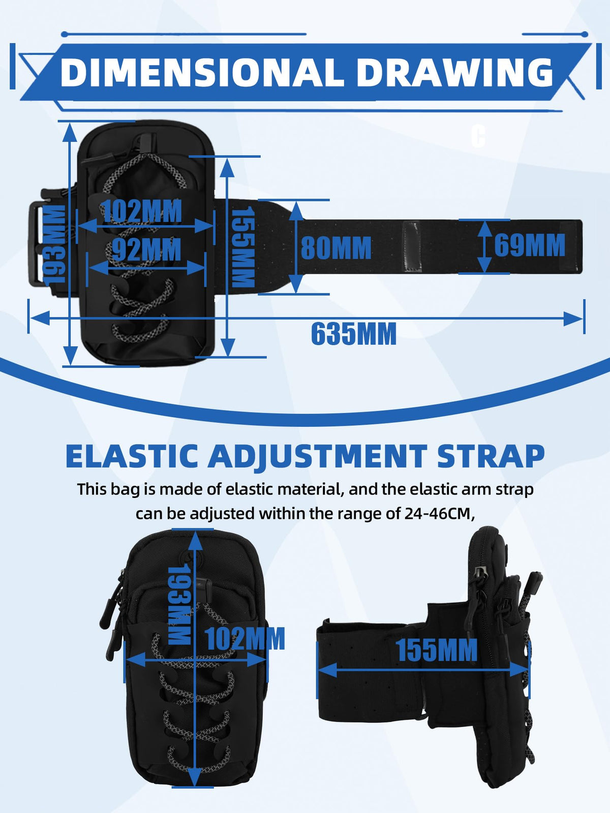 IUVWISN bag next to a hand for scale showing compact size and lightweight convenience