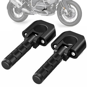 IUVWISN front-mounted footpeg on crash bar showing secure fit and comfort