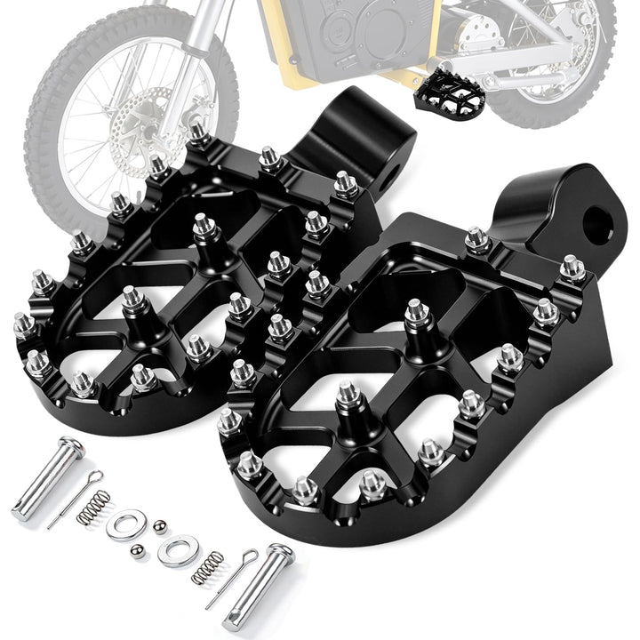 IUVWISN front view of black foot peg showing shape and fit benefits