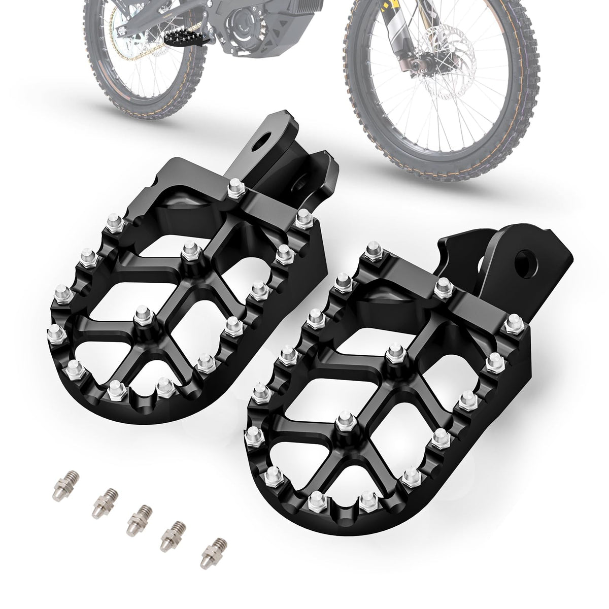 IUVWISN front view foot peg showing wider platform and improved stability