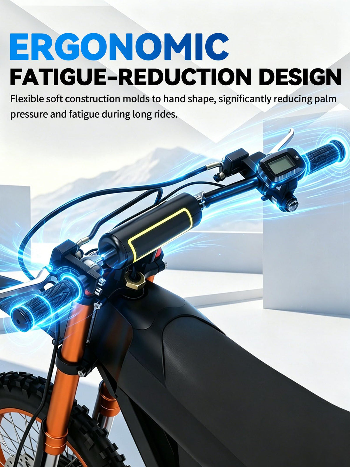 IUVWISN installed on handlebar demonstrating ergonomic control benefit