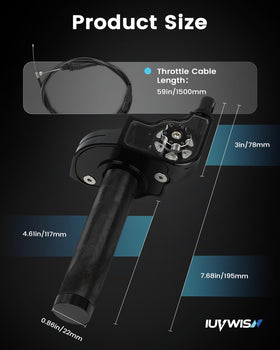 IUVWISN installed on mini bike handlebar showing ergonomic fit and easy installation