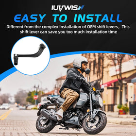 IUVWISN lifestyle shot on a parked bike showing upgraded look and rider confidence