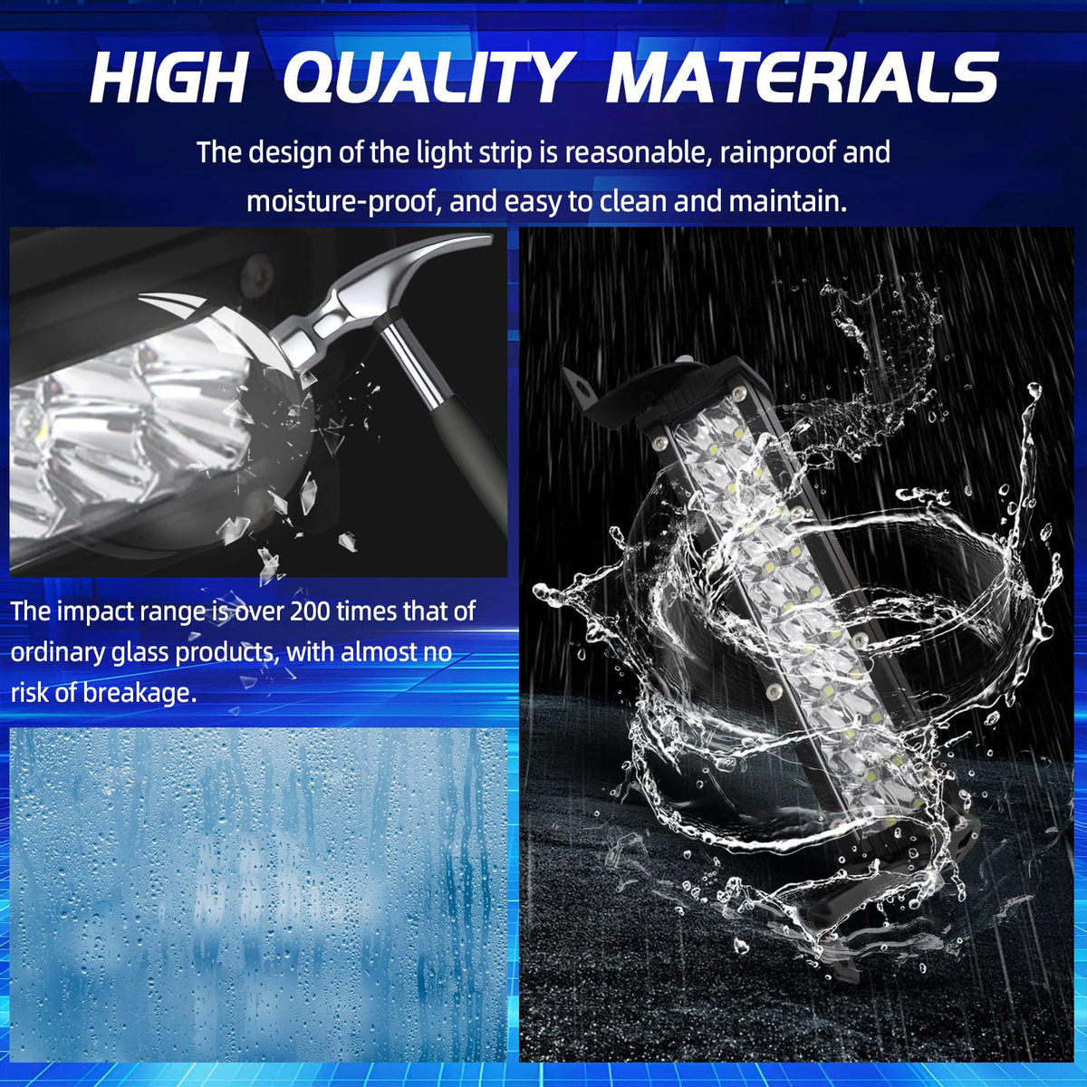 IUVWISN plexiglass lens texture showing high light transmittance and impact resistance