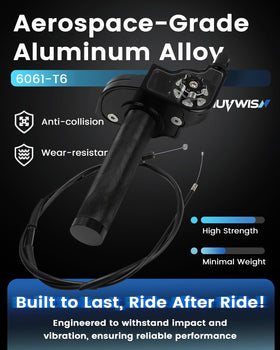 IUVWISN transparent throttle top revealing cable and adjustment area for easier tuning