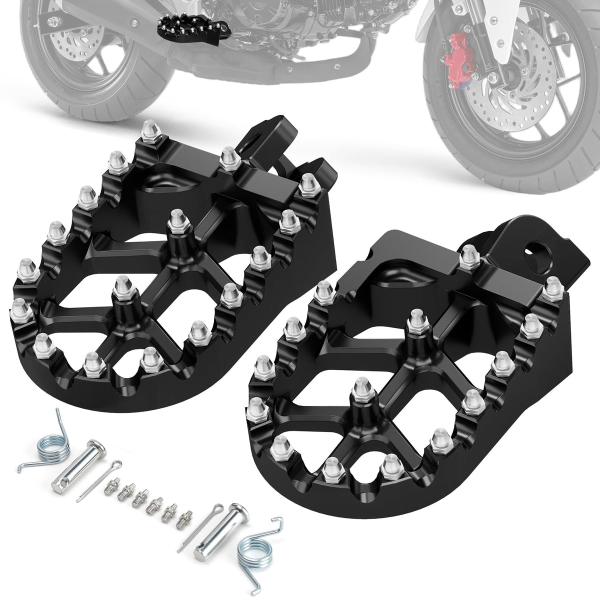 IUVWISN front view of foot pegs showing finished design and fit benefit