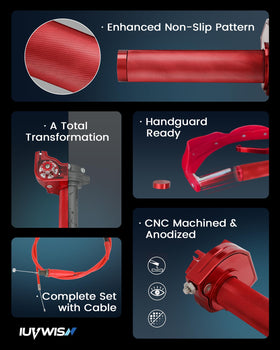 IUVWISN complete throttle with 47" cable showing full-length routing convenience