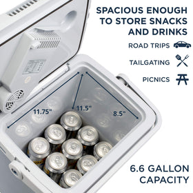 Ivation open top with bottles inside demonstrating roomy 25L capacity benefit