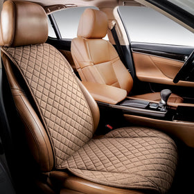IVICY packaged front seat cover showing product and benefits