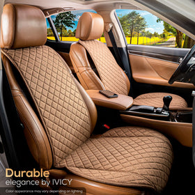 IVICY folded seat cover ready for storage and easy transport