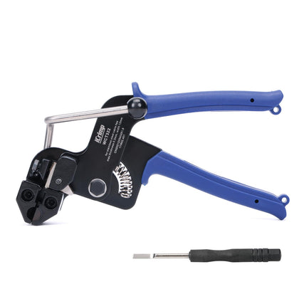 IWISS iCrimp front view showing robust metal body and ergonomic grip for durable handling