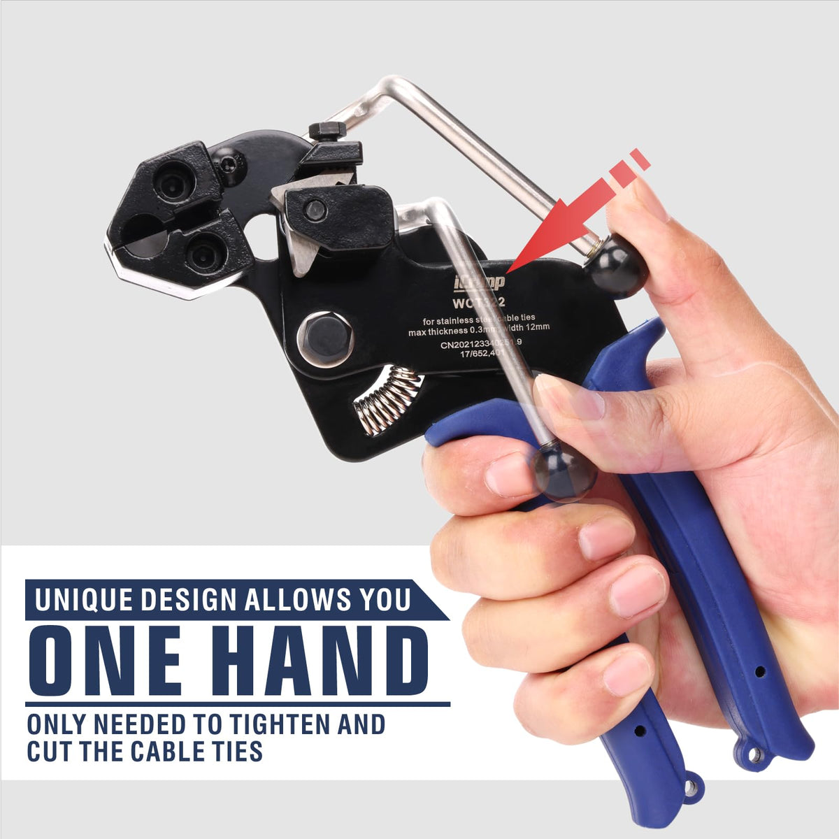 IWISS next to ruler for scale showing compact, portable size ideal for jobsite