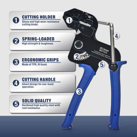 IWISS tension mechanism detail with adjustable screw for consistent cable-tie tensioning