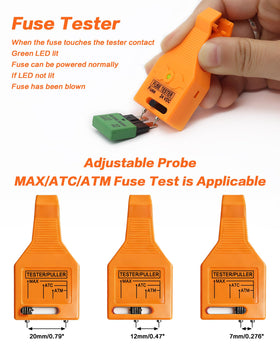 IZTOSS LED indicator lit on tester for instant blown-fuse identification benefit