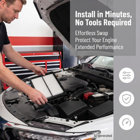 J1YL2C cabin filter positioned in HVAC housing illustrating cleaner interior air