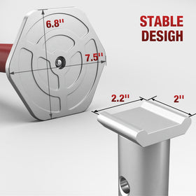 Jack Boss wide base detail illustrating stability and anti-slip design