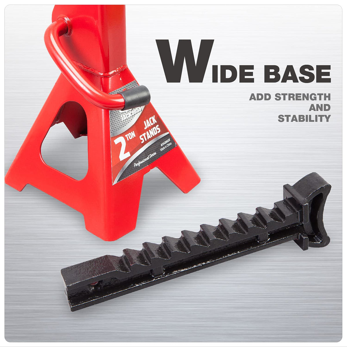 Jack Boss wide pyramid base displayed on concrete for improved stability and balance
