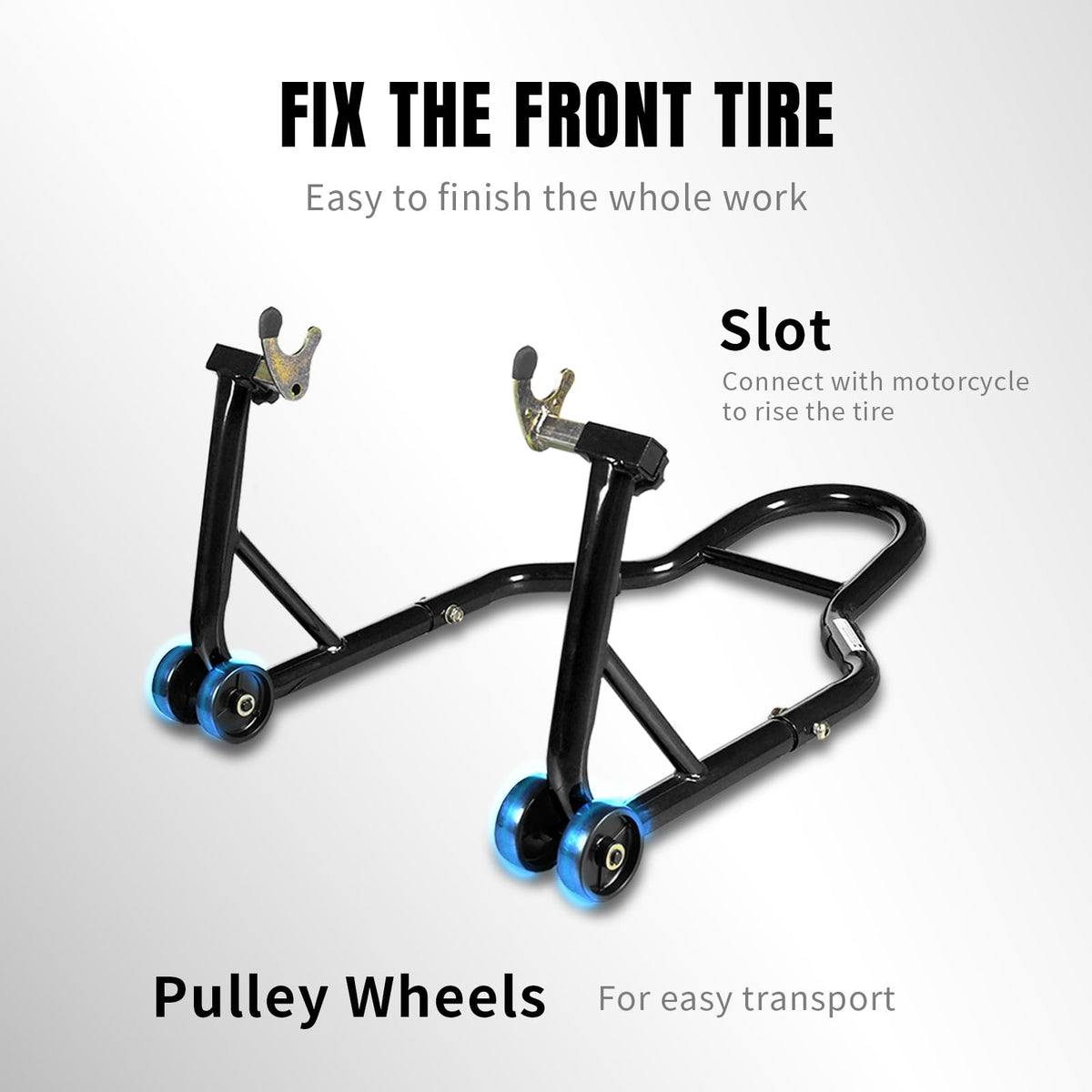 Jack Boss caster wheels detail showing smooth mobility and stable repositioning