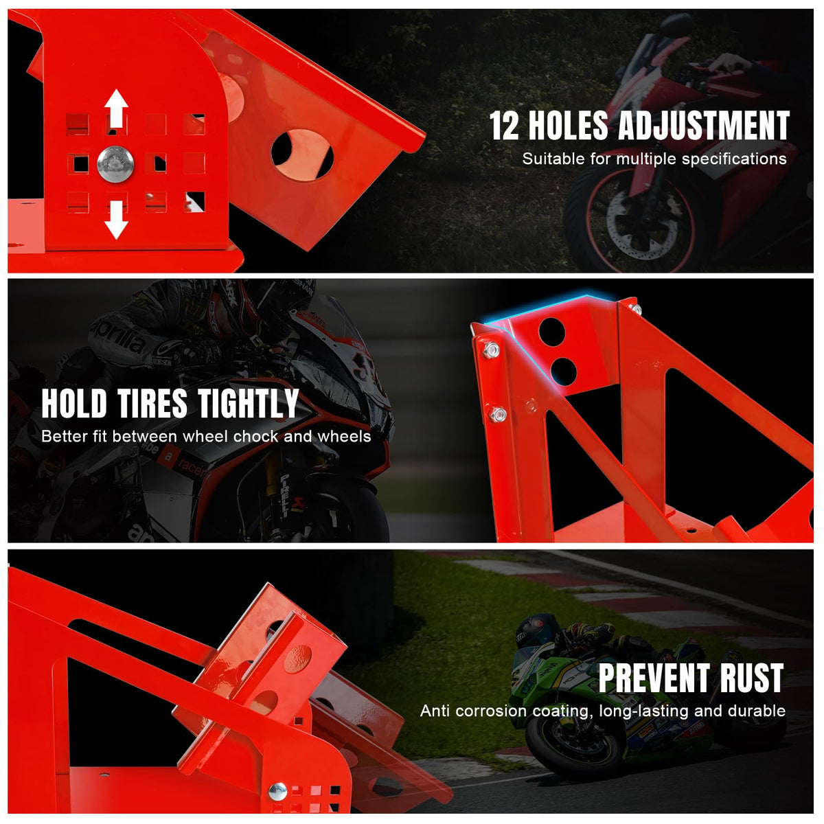 Jack Boss chock bolted in truck bed to prevent bike movement during transit benefit
