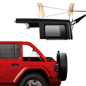 Jack Boss front view of packaged hoist kit showing complete contents and benefit organization