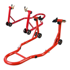 Jack Boss front U-shaped stand front view shows secure fork support and stable lift