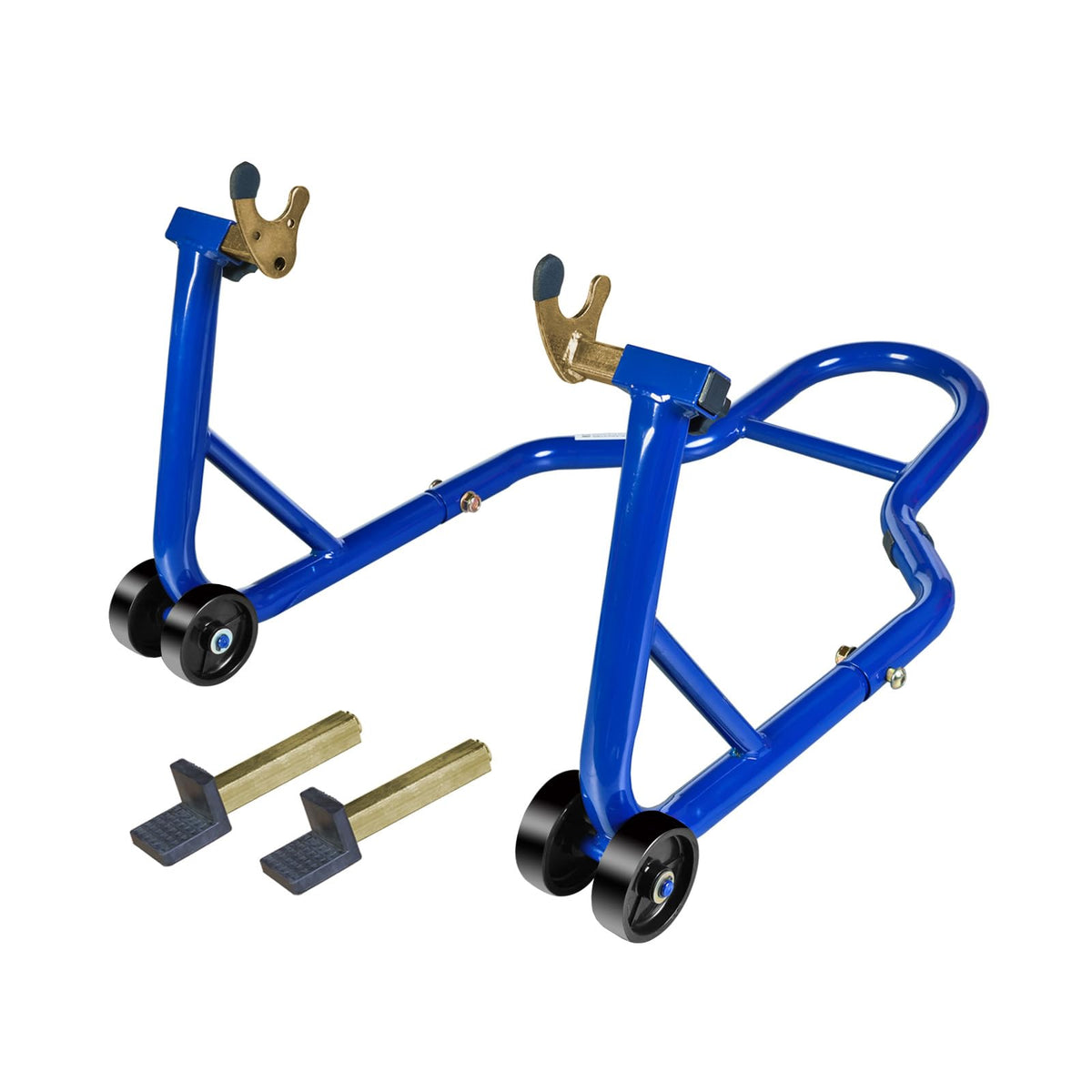 Jack Boss front U-shape stand front view showing secure fork support and stability