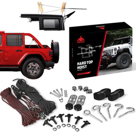 Jack Boss lifestyle garage scene showing freed floor space and tidy overhead storage