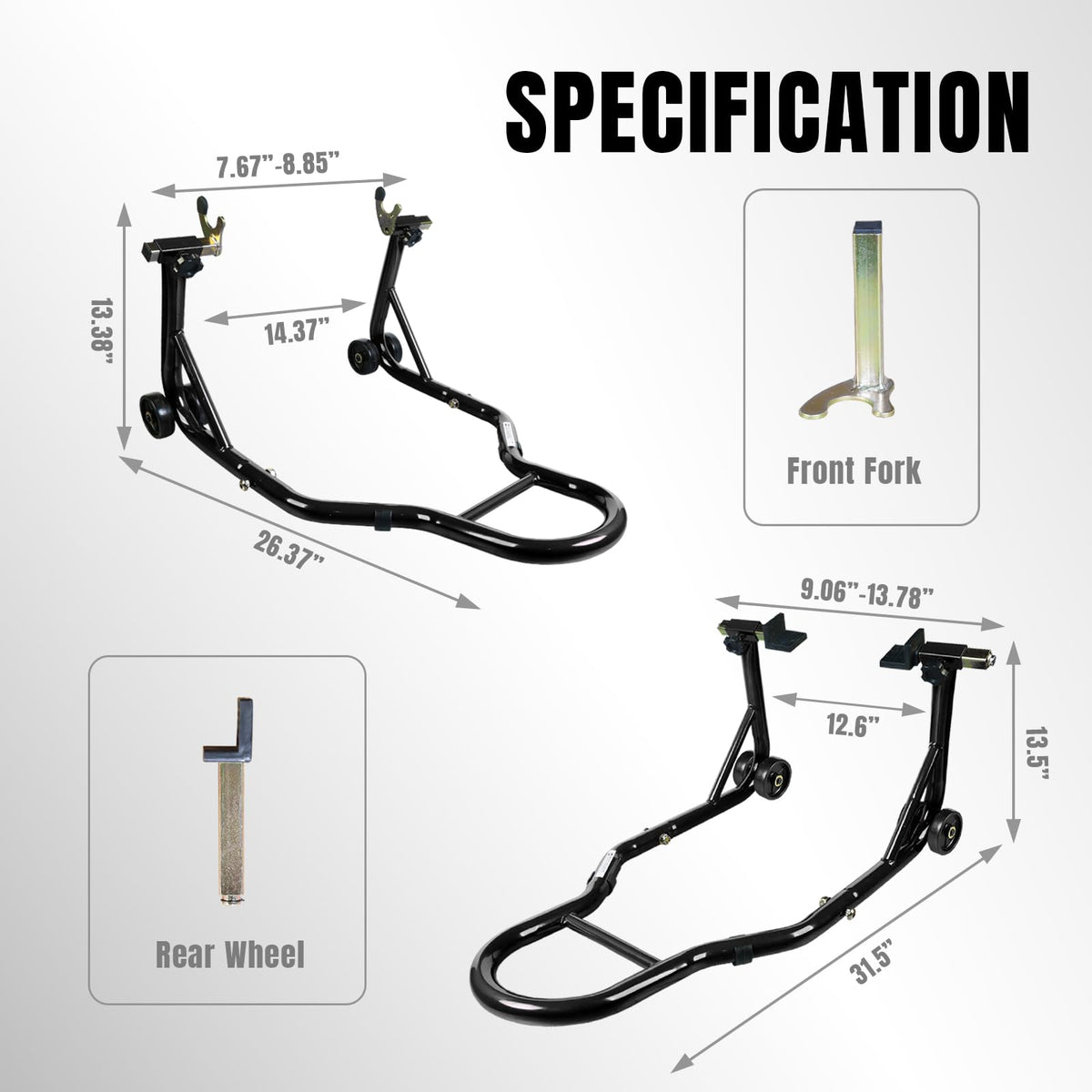 Jack Boss rear L spool stand full view showing spool engagement and support