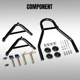 Jack Boss rear spool rubber padding showing frame protection benefit