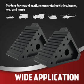 Jack Boss chock beside ruler illustrating compact dimensions for convenient storage