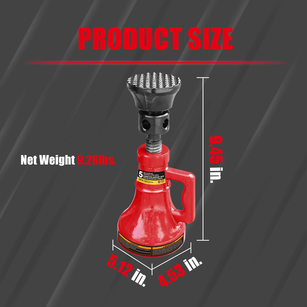Jack Boss cast bell-shaped base detail showing stability and anti-slip support