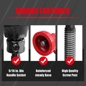 Jack Boss side profile illustrating adjustable height range and compact size
