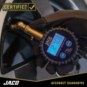 JACO Elite LCD backlight display showing clear numbers and low-light visibility