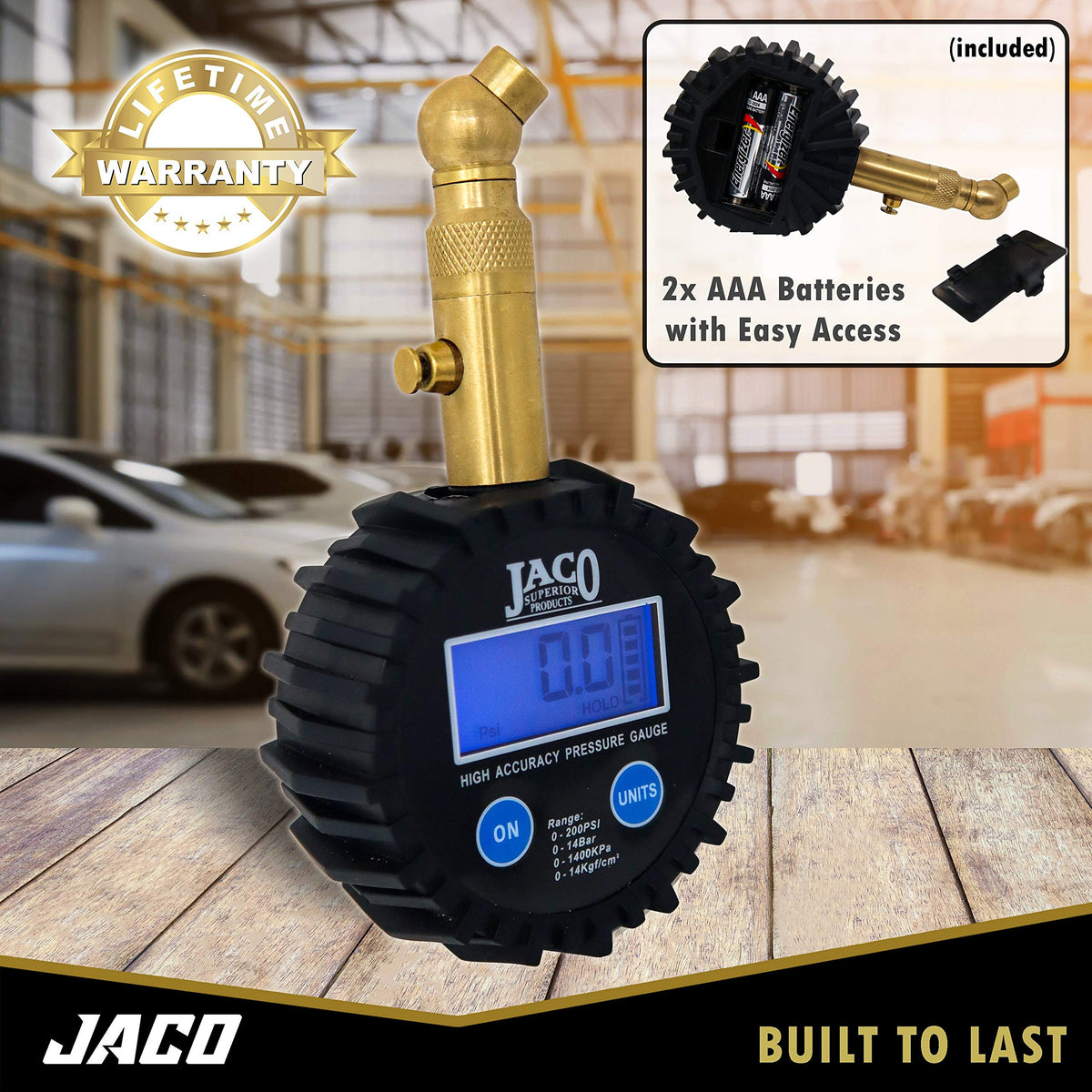JACO Elite packaging and warranty card showing lifetime protection benefit