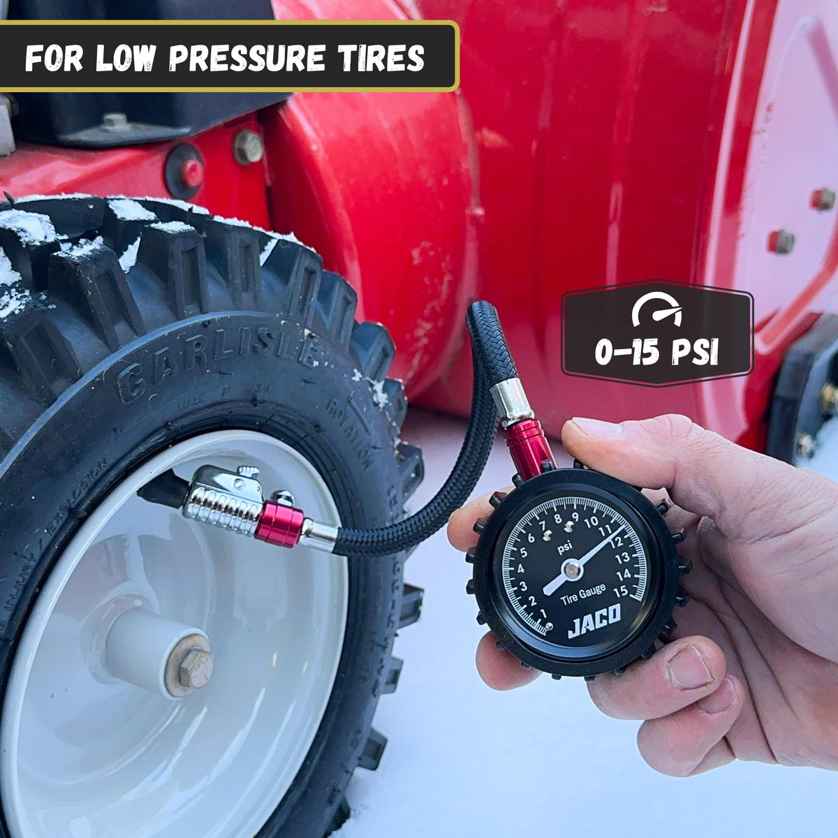 JACO ElitePro-X nylon-braided hose and bleeder valve detail for precise pressure control
