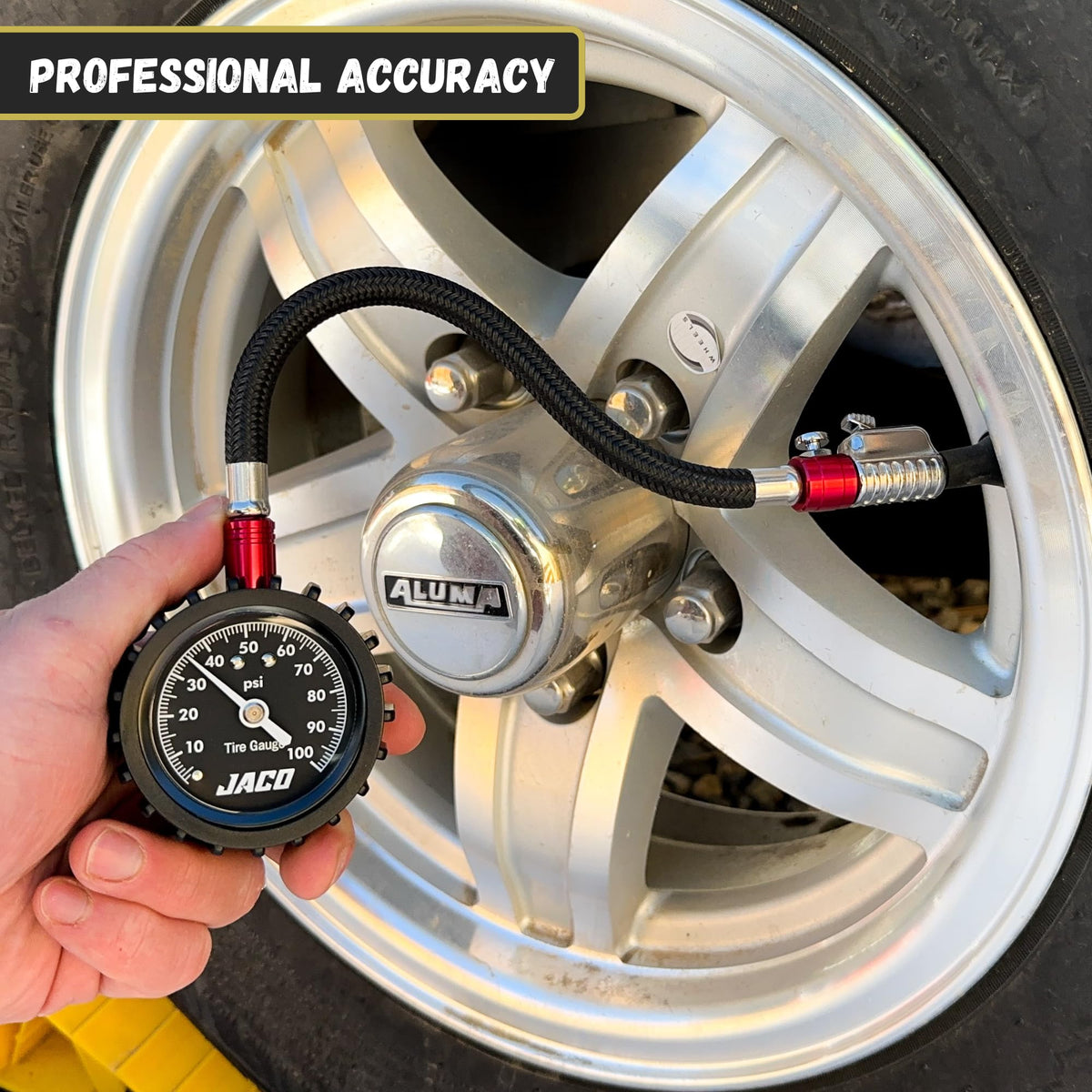 JACO ElitePro-X hose and bleeder valve showing flexible control for pressure adjustments