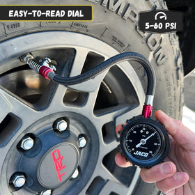JACO ElitePro-X nylon-braided hose detail showing flexible durable reach benefit
