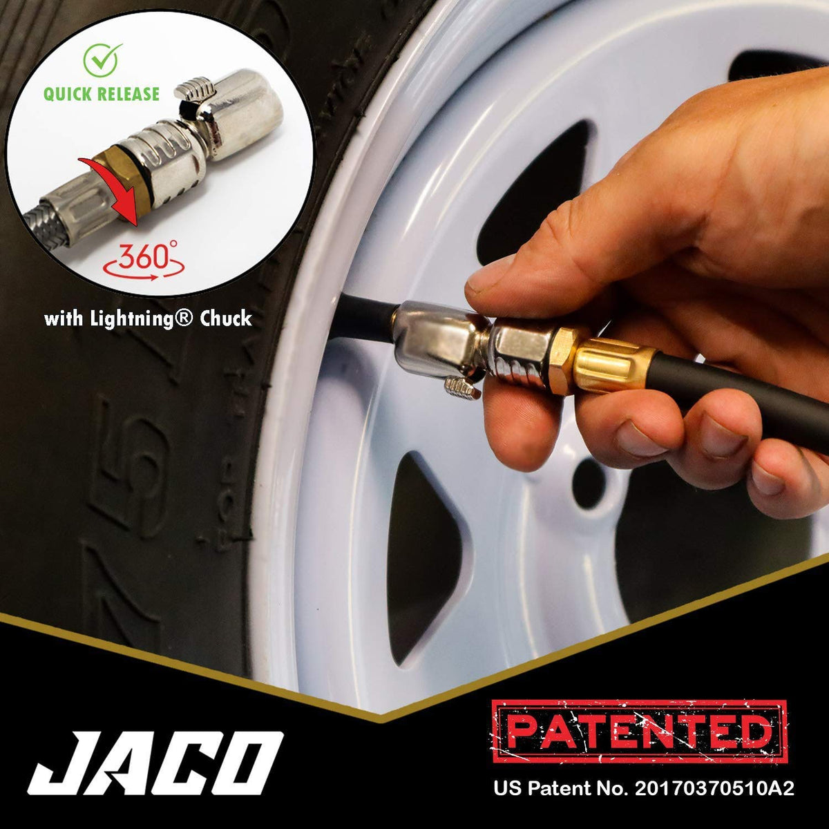 JACO FlowPro quick-connect fitting attached to compressor for easy installation