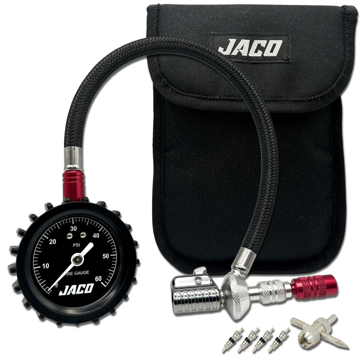 JACO Lightning RX4 front view showing quick-connect nozzle and durable body for faster air downs