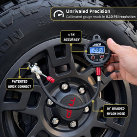 JACO Lightning RX4 quick‑connect nozzle detail locking to valve stem for airtight connections