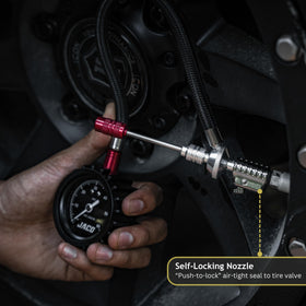 JACO Lightning RX4 close-up of valve-core removal tip demonstrating rapid deflation benefit
