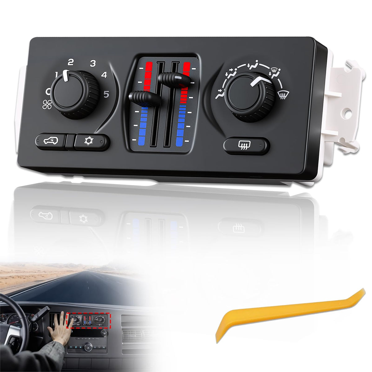 Jaeparbus front panel showing knobs and buttons, restores full HVAC control