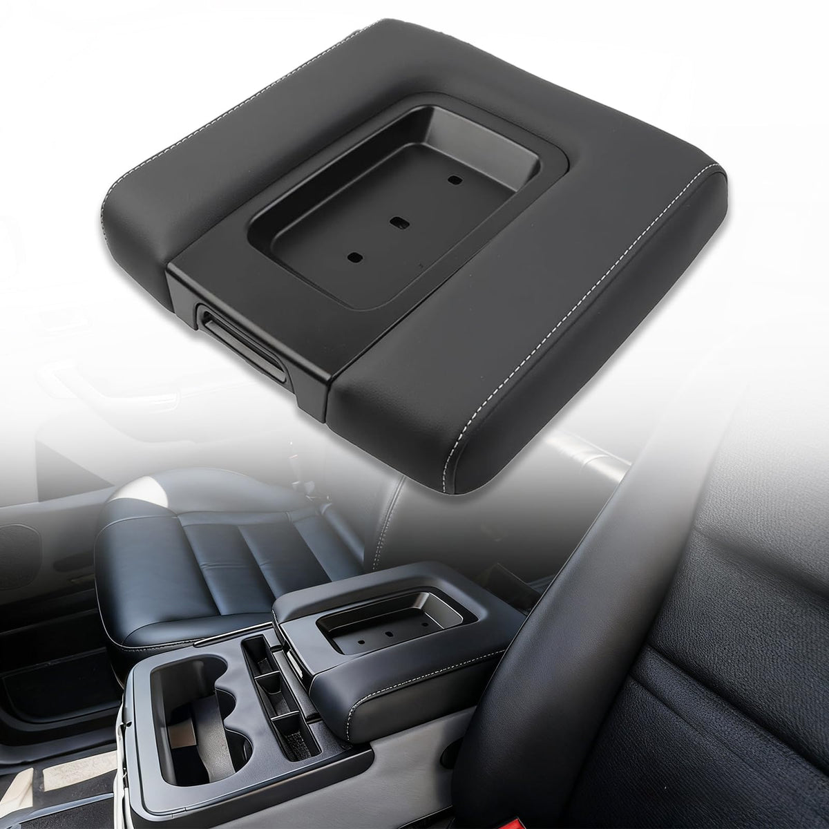 Jaeparbus front armrest lid installed showing clean replacement and renewed comfort