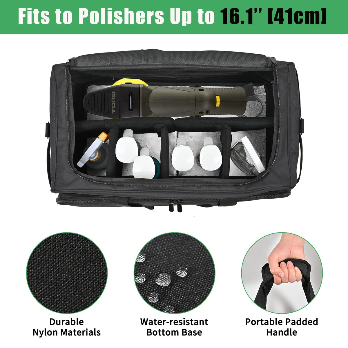 Jaffzora close-up of removable padded divider showing impact protection benefit