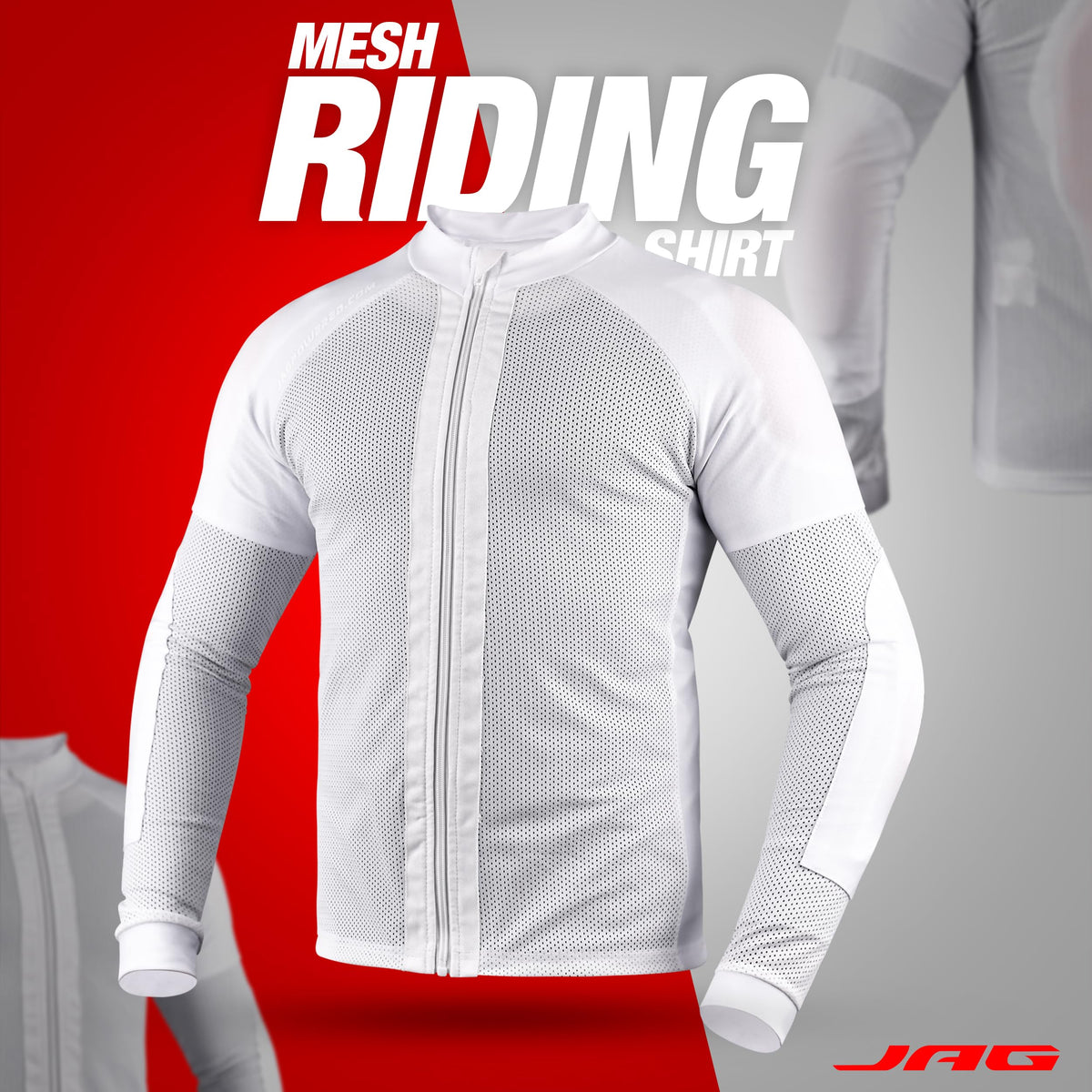 J.A.G. closeup of breathable mesh texture highlighting ventilation benefit