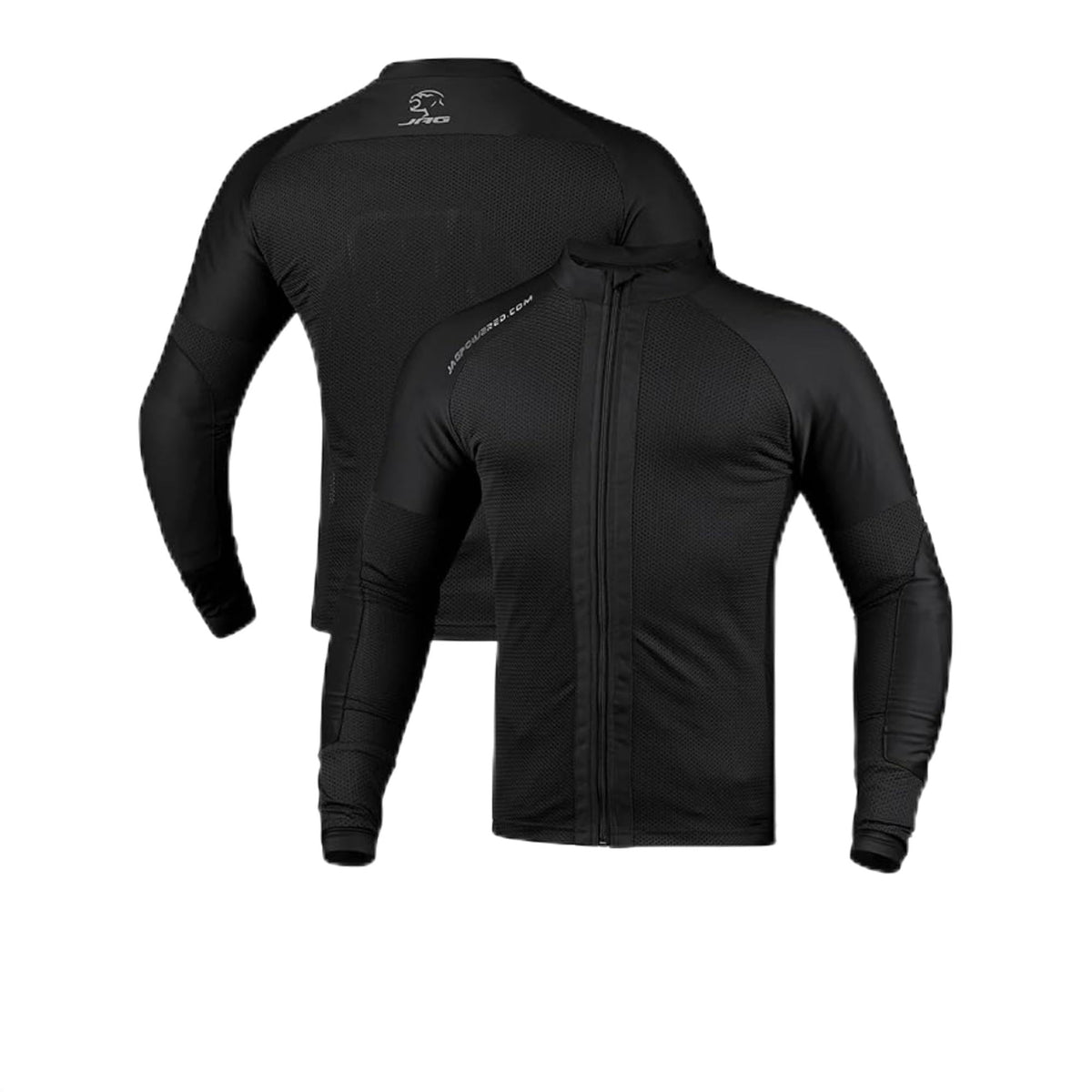 J.A.G. front view mesh shirt showing full-zip for easy layering and ventilation