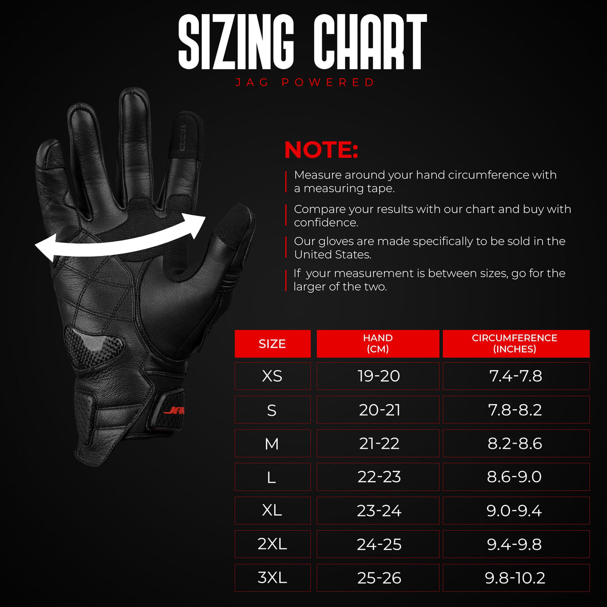 J.A.G. leather palm texture shot highlighting anti-slip grip for better control